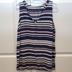 Dalia XL Striped V neck Sleeveless Top